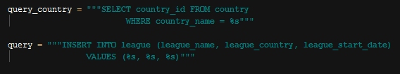 league add query