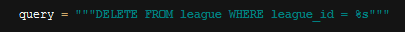 league delete query